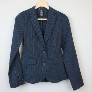 Grass Collection {Black} Pinstripe Blazer